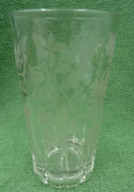 Edwardian Tumbler Beaker Glass - Etched Design
