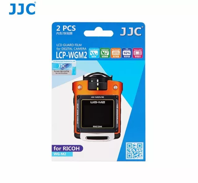 JJC LCP-WGM2 LCD Screen Protector Protection Guard Film for Ricoh WG-M2  camera