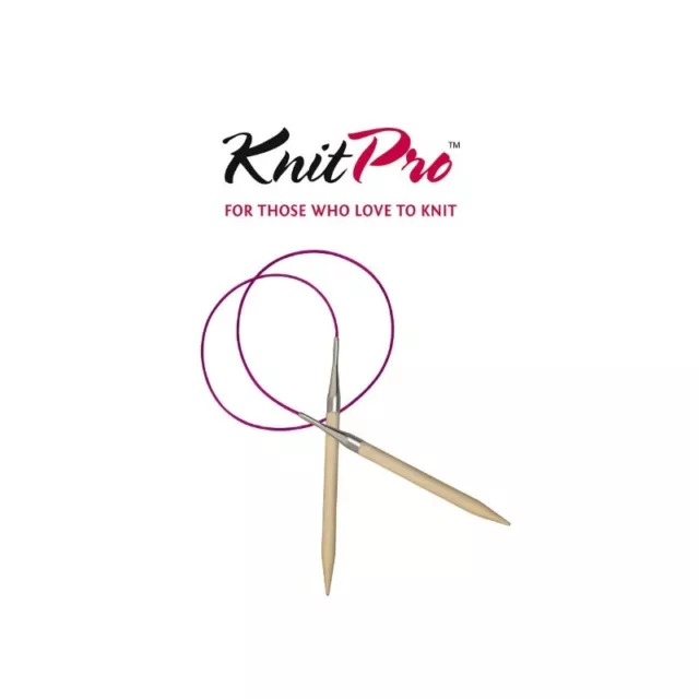 KnitPro Basix Birch Circular Fixed Knitting Pins Needles at 100cm