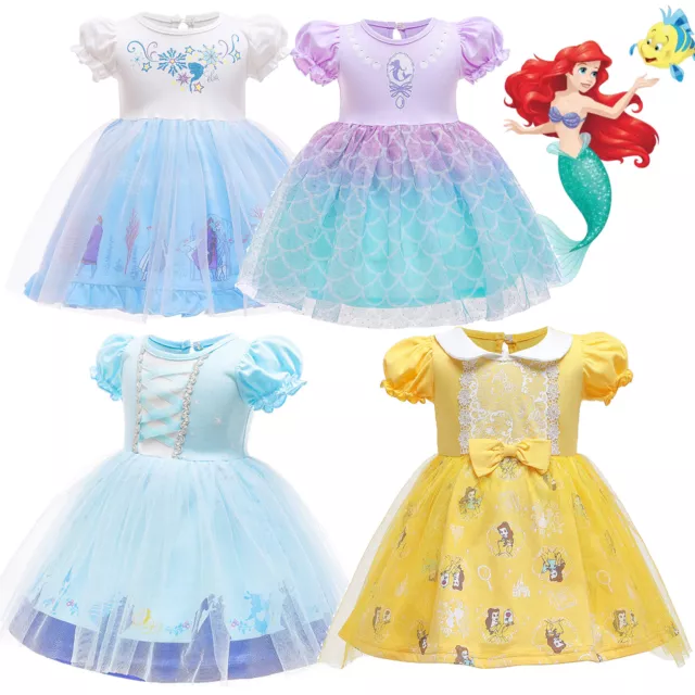 Baby Girls Dresses Frozen Elsa Belle Princess Summer Birthday Party Fancy Dress
