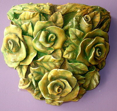 Ornate Vintage Rose Flower Bracket Sconce Shelf