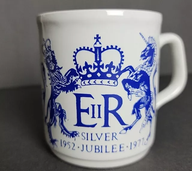 VTG 1977 Queen Elizabeth II Silver Jubilee Commemorative Mug King Charles Mother