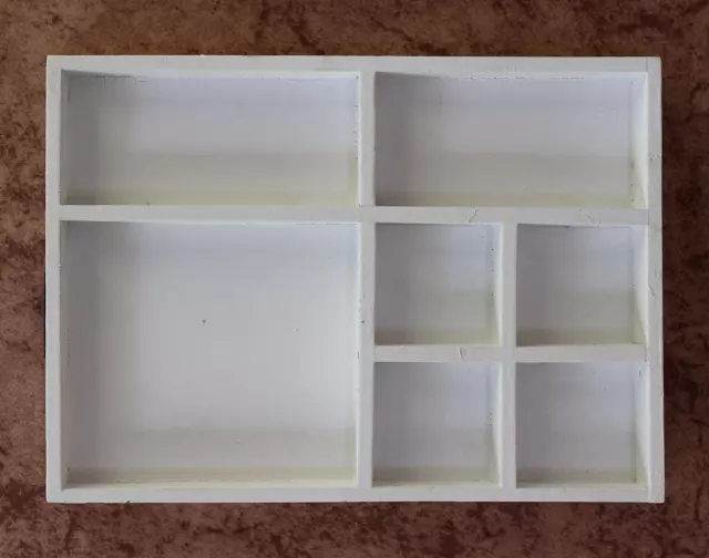 Caja Juego de 12291 Blanco 32CM Madera Vitrina Colección Bandeja Clasificación