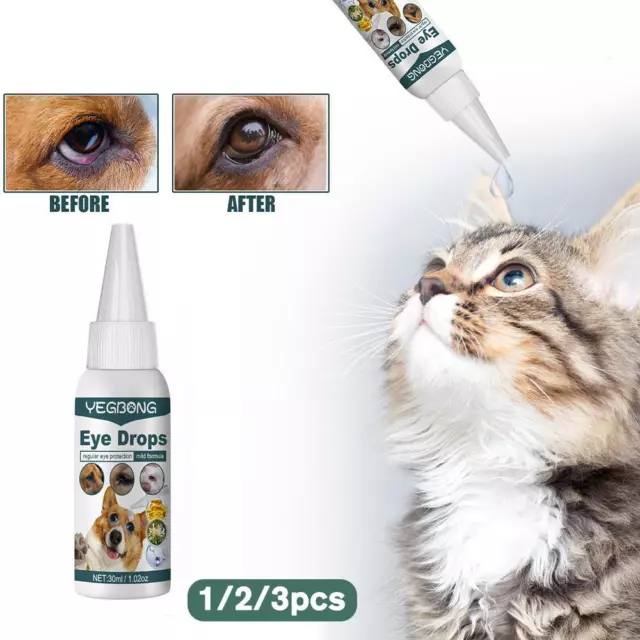 1/2/3X Pet Eye Drops Cats And Dogs To Remove Tear Marks Eye Relieve C5E5