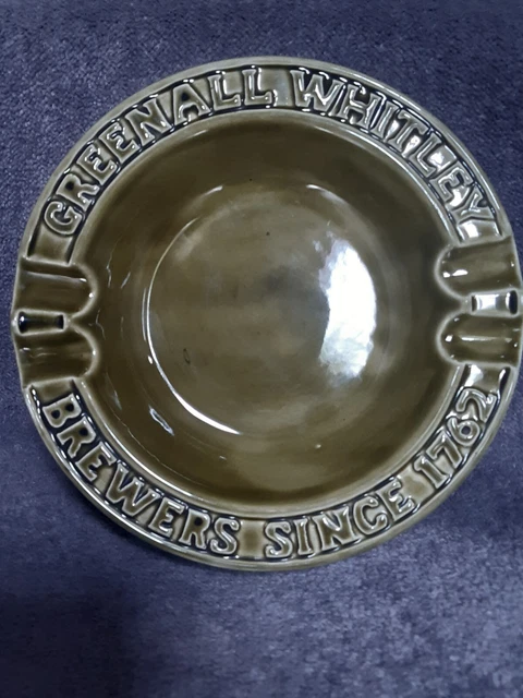 Brand New and Unused Greenall Whitley Green Ceramic Ashtray Great Condition
