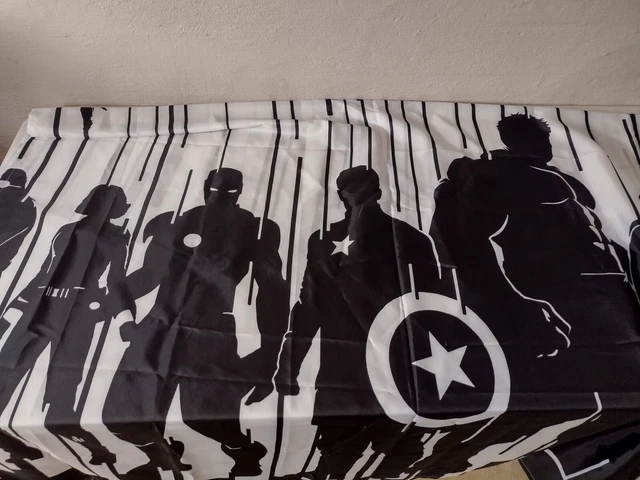 Marvel Avengers Shower Curtain, Black and White