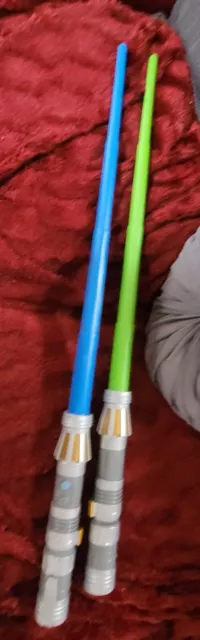 Disney Parks Star Wars green & BLUE Extendable Jedi Training Academy Lightsaber