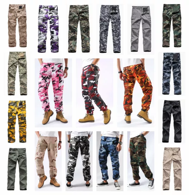 BACKBONE Mens Military Tactical BDU Camouflage Pants Casual Cargo Pants Trousers