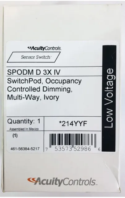 Acuity Controls Sensor Switch Model SPODM D 3X IV Switchpod - BRAND NEW IN BOX! 2