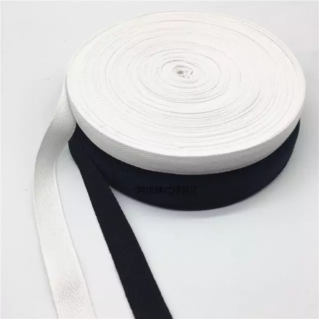 45M Bande de Biais Coton Bordure DIY Artisanat Couture 1cm-5cm Noir & Blanc Neuf