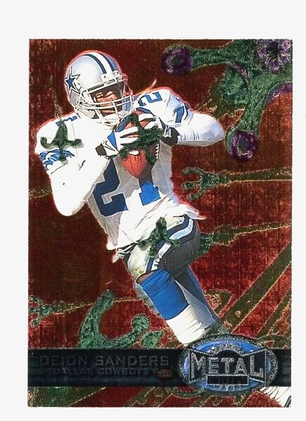 1997 Deion Sanders Hof Skybox Metal Universe 135 Dallas Cowboys Football Card