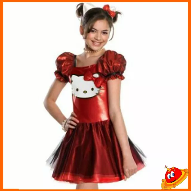 Costume Carnevale Ragazza Bambina Vestito Hello Kitty OFFERTA Tg 3 a 10 anni