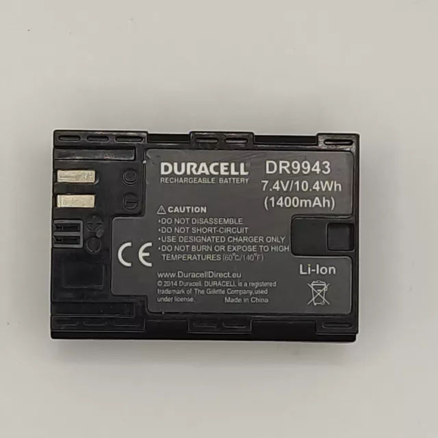 LP-E6 CANON Duracell DR9943 Analog Canon Battery for EOS 60D 70D Good Used