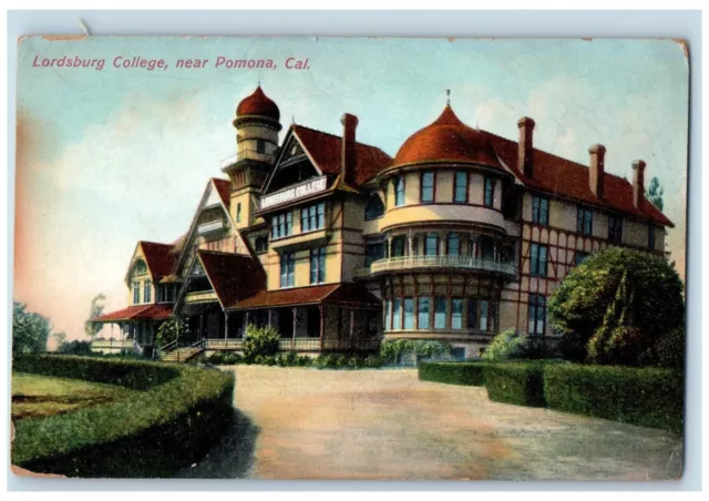 c1910 Lordsburg College Exterior Near Pomona California Vintage Antique Postcard