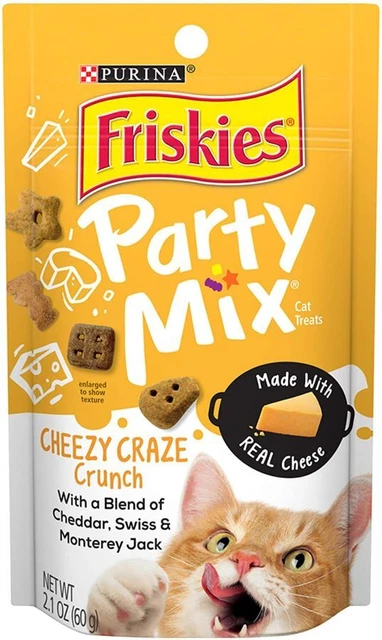 Friskies mezcla crujiente golosinas de fiesta Cheezy Craze