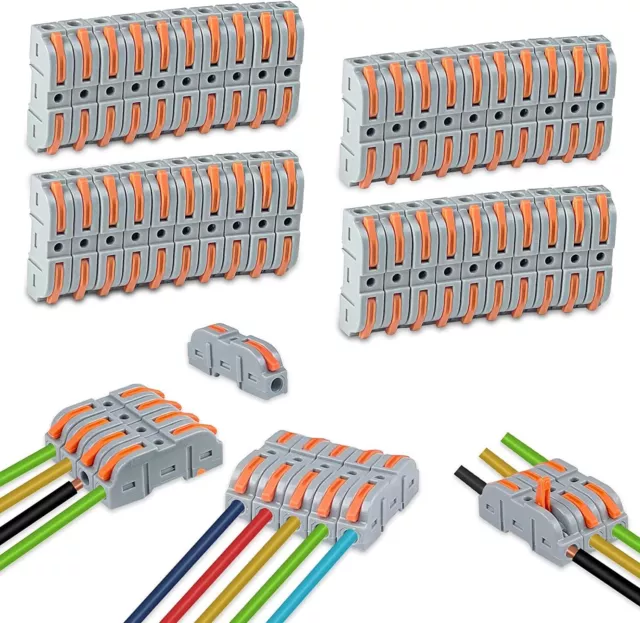 40 Pièces Connecteurs Fil Electriques Rapide avec Levier Borne conducteur 4mm²