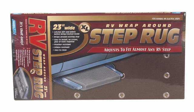 Camco 42931 Entry Step Rug; Wrap Around Hook and Spring; 23 Inch Width x 22 Inc