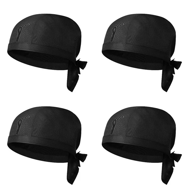 12 pcs Chef Hat with Ties Black Chef Hat Catering Hats Chef Turban