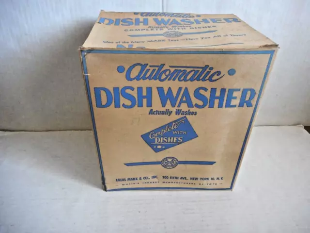 Vintage Marx Pretty Maid Tin Automatic Dishwasher, Dishes, Instructions with Box