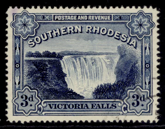 SOUTHERN RHODESIA GV SG35b, 3d deep blue, FINE USED.