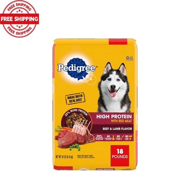 PEDIGREE High Protein Beef & Lamb Dry Dog Food for Adult Dog, 18 lb. Bag.......