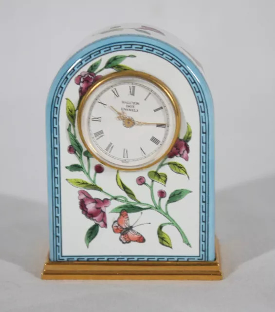 HALCYON DAYS BILSTON & Battersea Enamel Arched Table Clock Mint $249.99 ...