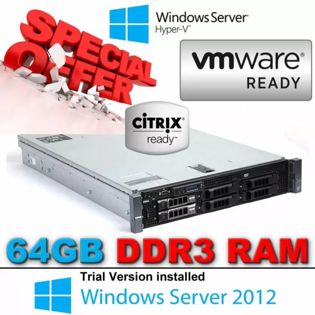 Dell PowerEdge R710 2x Hex CORE X5650 2.66Ghz 72GB RAM DDR3 Perc 6/i RAID 870W