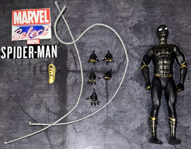 Marvel Legends Diamond Select Movie No Way Home 7" Spiderman Black Gold Figure