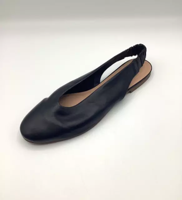 Next Womens Ladies Black Leather Flat Slingback Shoes Size UK 6.5 Used