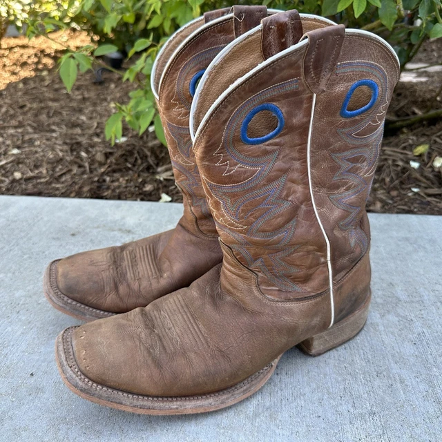 JUSTIN BENT RAIL Distressed Brown Leather S Toe Cowboy Boots Br744 Men
