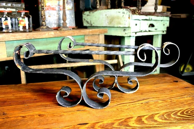 Vintage Cast Steel Metal Decorative Rods Holders Window Drapes Towels