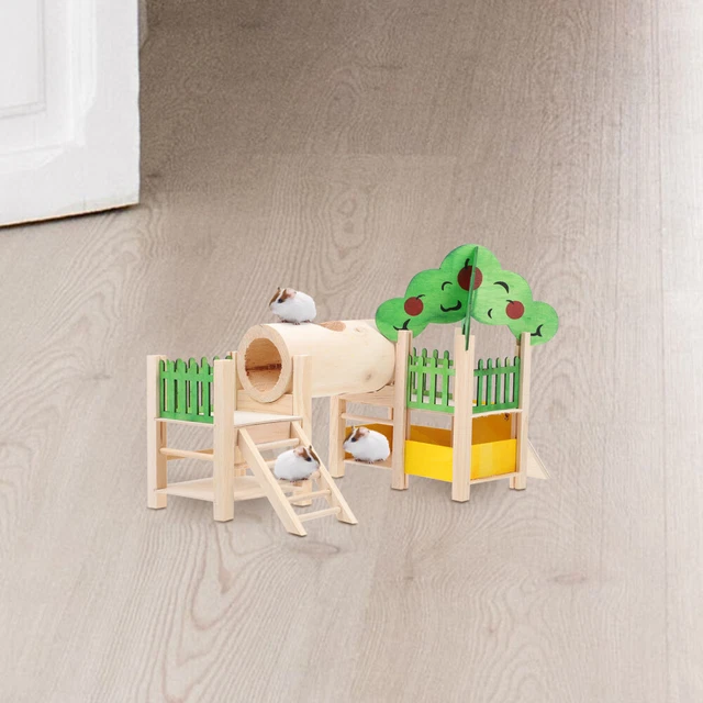 Hamster Cabin Wood Sport Toys Small Pet Castle Guinea Pig House 2