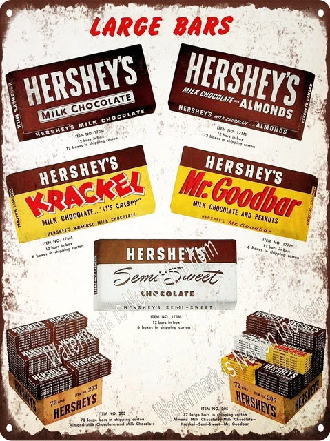 Hershey's Mr Goodbar Krackel Almonds Candy Bar Chocolate Metal Sign 9x12" A985