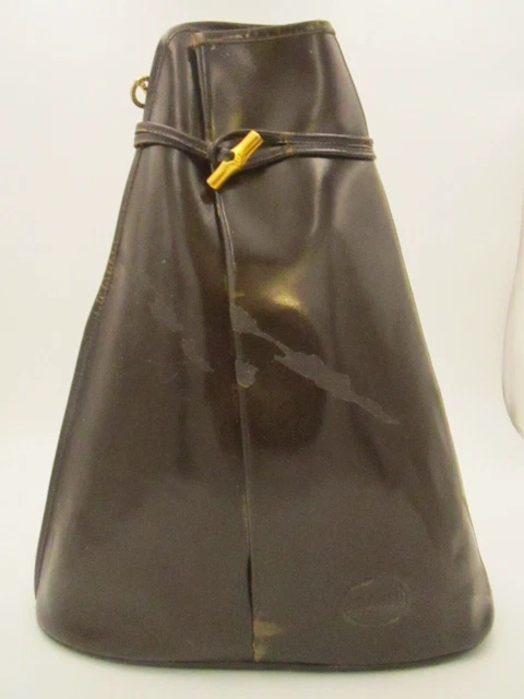 Longchamp Roseau LARGE Brown Patent Leather Backpack Sling Shoulder bag AS IS