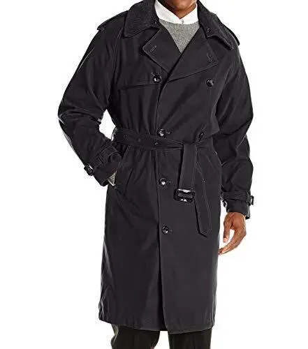 London Fog Men's Iconic Double Breasted Trench Coat with Zip-Out Liner and Re...