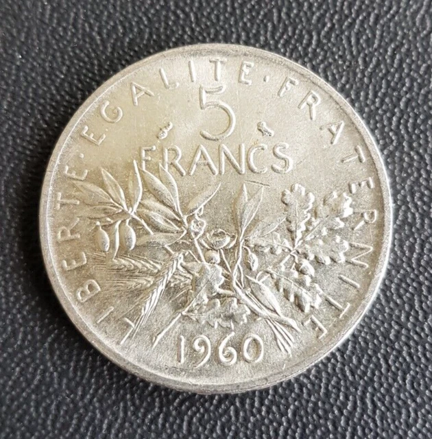 France - Francia - French Coin - Monnaie De 5 Francs Semeuse Argent 1960 Sup.