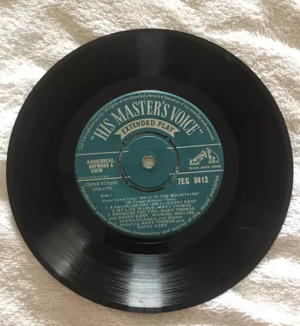 His Master’s Voice-Extended Play 7” Vinyl Record. 7Eg 8413. 1958. Rare. 7Tea750