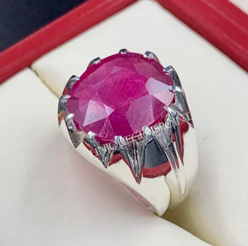 Ruby Ring, Solid Sterling Silver 925, Genuine, Natural Ruby Gemstone.