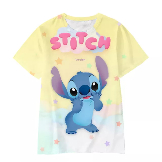 T-shirt Lilo and Stitch Scrump 3D maniche corte maglietta estiva casual top anime