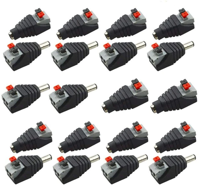 CCTV POWER BALUN Connector Adaptor 12V DC Male Female Camera Jack Plug ...