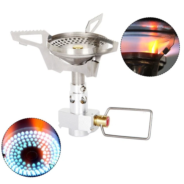 Camping poêle gaz mini poêle propane tête portable ustensiles de