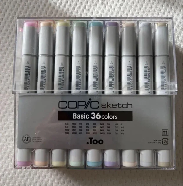Copic Sketch Basic – Set Da 36 Pennarelli A Base Alcolica Per Disegno Tecnico E Illustrazione. Colori Assortiti E Ricaricabili. - 2
