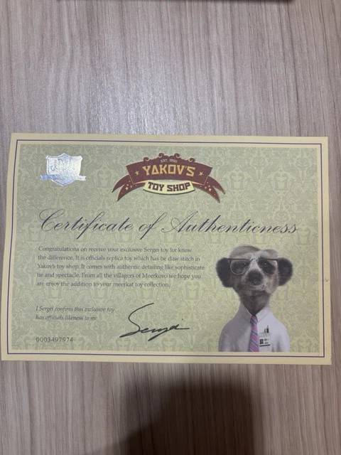 YAKOV'S TOY SHOP Compare the Meerkat Sergei Plush Meerkat Soft Toy ...