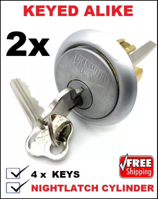 2 x  NIGHTLATCH 201 Rim Cylinder Barrel Suits Lockwood Yale WHITCO Locks 4x key