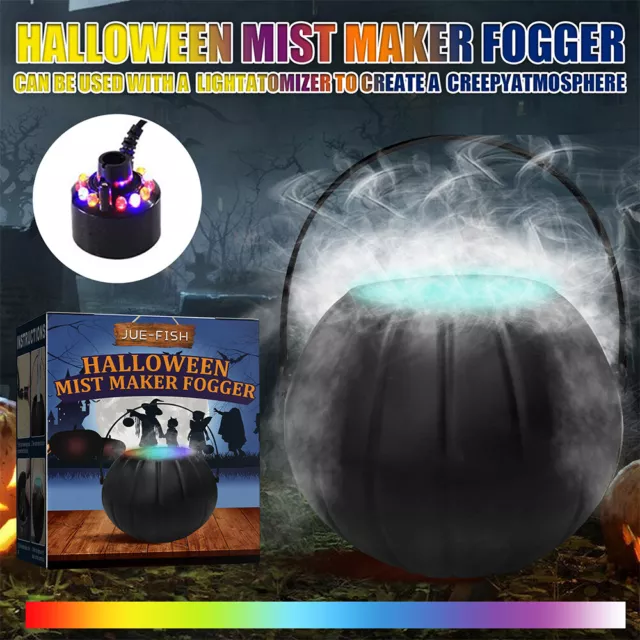 Halloween Witch Pot Smoke Machine Fogger Misting Cauldron Mist Maker Party Prop