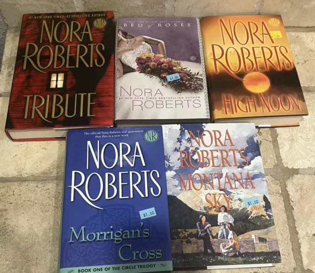 Nora Roberts Romance TRIBUTE, HIGH NOON, MONTANA SKY - Lot Of 5 Hardcover Books