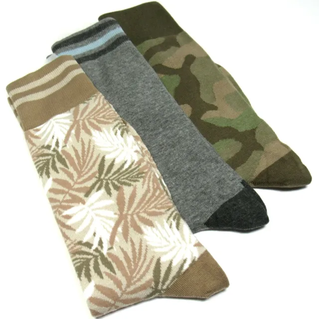 Vineyard Vines Men's Pima Cotton Socks 3 Pack Camo Palm Print Made in Peru OS