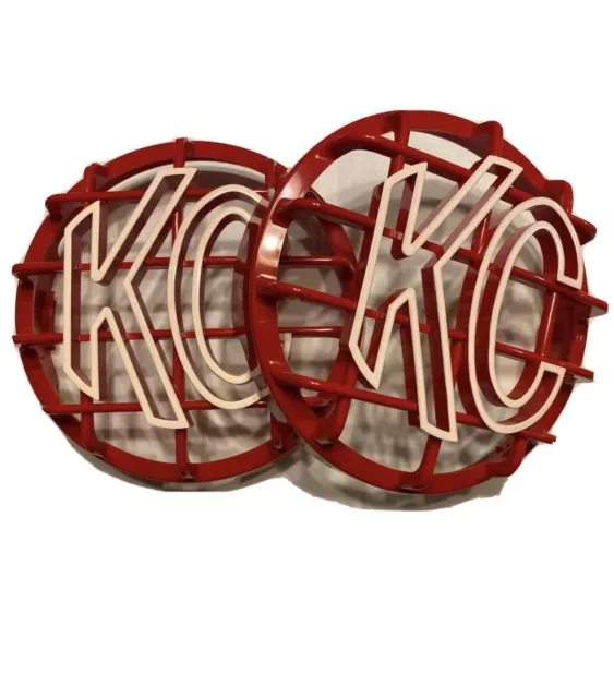 KC light cover, KC HiLITES 6” Red And White Stone Guard, kc rock guards