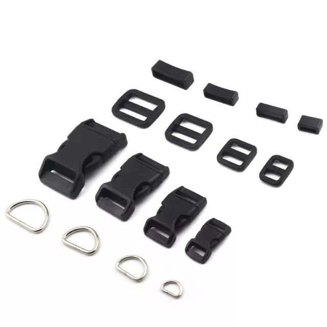 Plastic Metal Sliders - Bag Side Release Buckle 10-25mm Adjustable Buckles 20Pcs 2