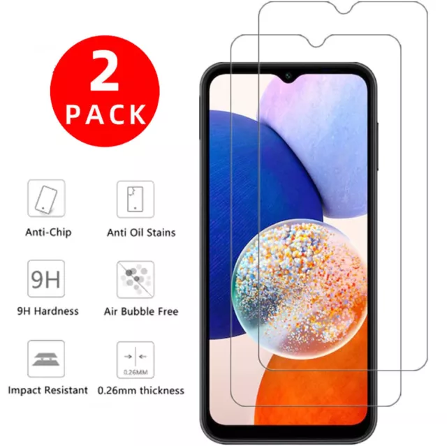 2Pack Premium Real Tempered Glass Screen Protector For Samsung Galaxy A14 5G